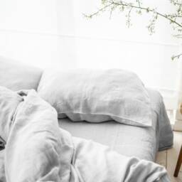Softened Linen Duvet Cover Button Closure, Inner Ties - thumbnail 4