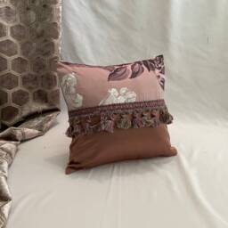 "Bohemian Lavender Silk Pillow Cover Designer Guild Floral Cushion - 16""x16" - thumbnail 4