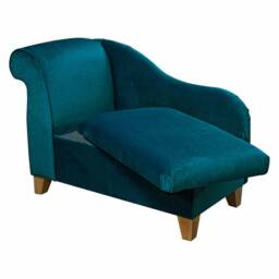 Teal Velvet Storage Chaise Longue Handmade Ottoman Blanket Box Sofa - thumbnail 1