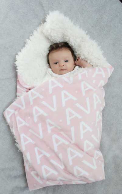 Personalized Baby Blanket Faux Fur Minky Lovey Name Blanket Baby Gift Cloud Llama Grey Newborn Plush Photo Prop Toddler Child - image 1