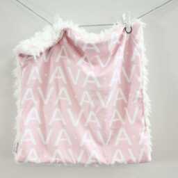 Personalized Baby Blanket Faux Fur Minky Lovey Name Blanket Baby Gift Cloud Llama Grey Newborn Plush Photo Prop Toddler Child - thumbnail 3