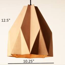 Origami Ceramic Pendant Light, Modern Kitchen Island Hardwired/Plug in - Naaya Daffodil - thumbnail 2