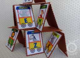 Felt Alphabet Flashcards Abc Animal Train Learning Toy - thumbnail 1