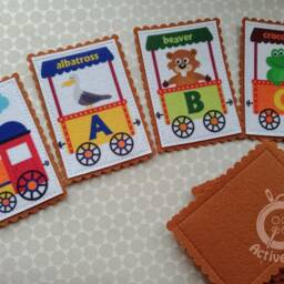 Felt Alphabet Flashcards Abc Animal Train Learning Toy - thumbnail 2