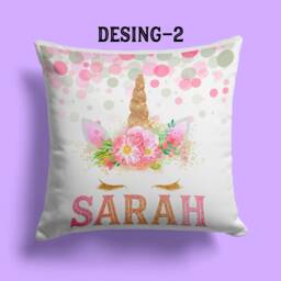 Personalised Name Pillow Cover - Cushion Cover -Unicorn Kids Room Decor, Girls Boys Gifts -Personalized Cushion - thumbnail 3