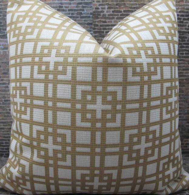 Designer Pillow Cover, Gtlsg, Jacquard, Honey - image 1