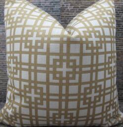 Designer Pillow Cover, Gtlsg, Jacquard, Honey - thumbnail 1