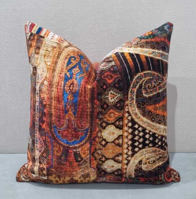 Mulberry Home Lomond Velvet Multi Fabric Cushion Cover 45x45 cm - image 1