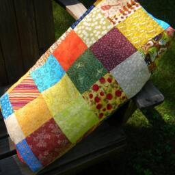 Handmade Queen Size Patchwork Quilt Earthtone Cotton Bedding - 93 X 93 - thumbnail 4