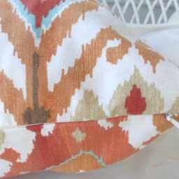 Rust & Blue Ikat Throw Pillows, Swavelle Mill Creek Designer Fabric - thumbnail 3