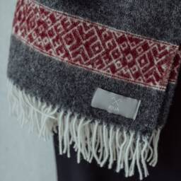 Handmade Wool Throw Blanket, Latvian Nordic Design - thumbnail 2