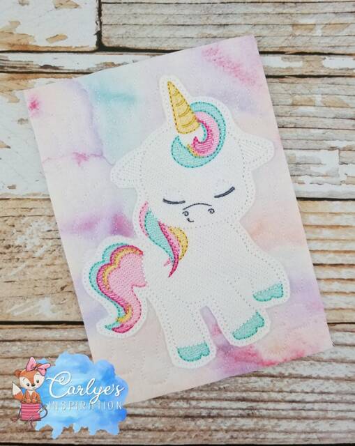 Unicorn Light Fill Applique Design - 5x7 Design Embroidery Digital Design Only Pillow Sketch - image 1