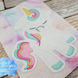 Unicorn Light Fill Applique Design - 5x7 Design Embroidery Digital Design Only Pillow Sketch - thumbnail 2