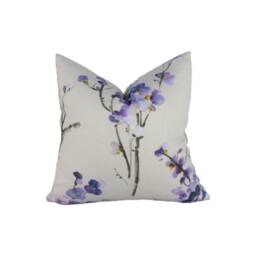 Voyage - Seville Violet/stone Beautiful Japanese Cherry Blossom Cushion Cover Handmade Throw Pillow Designer Home Decor - thumbnail 1