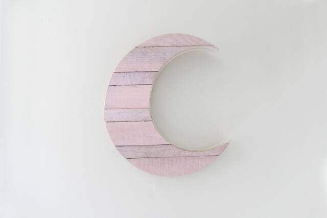 Pink Moon, Moon Wall Decor, Celestial Nursery Baby Girl Gift - image 1
