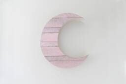 Pink Moon, Moon Wall Decor, Celestial Nursery Baby Girl Gift - thumbnail 1