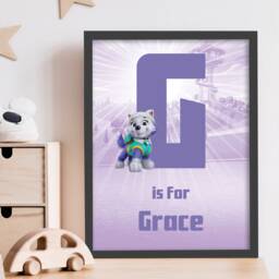 Paw Patrol Print - Everest Letter & Name Personalised Poster Wall Art - thumbnail 1