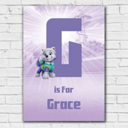 Paw Patrol Print - Everest Letter & Name Personalised Poster Wall Art - thumbnail 2