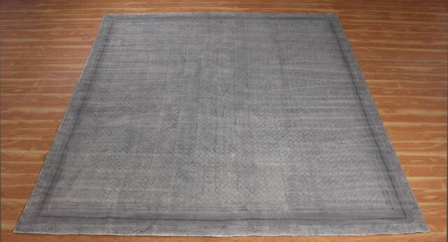 Gray Hand Woven Cotton Area Rug, Large Size Home Decor - image 1