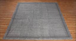 Gray Hand Woven Cotton Area Rug, Large Size Home Decor - thumbnail 1