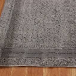 Gray Hand Woven Cotton Area Rug, Large Size Home Decor - thumbnail 4
