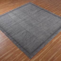 Gray Hand Woven Cotton Area Rug, Large Size Home Decor - thumbnail 2