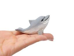 Dolphin Wooden Figurine - Hand-Carved Bottlenose Sea Animal Decor