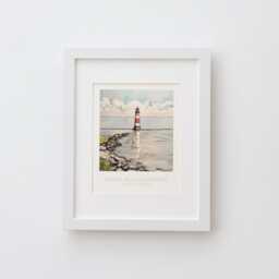 Beachy Head Lighthouse East Sussex UK Wall Art Print - Ink & Watercolor Coastal Decor Illustration, Archival Fine Art Print. England Gift - thumbnail 3
