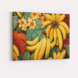 Tropical Banana Bunch Botanical Pattern Canvas Wall Art Print Decor Picture Ready To Hang - thumbnail 4