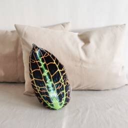 For Us Ddp Paid By Sellerrare Plant Jewel Orchid Pillow For Botanical Home Decor. Housewarming Gift. Plant Leaf Shaped - thumbnail 2