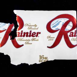 Washington State Handcut From Rainier Beer - Custom Beer Can Cut & Hung in Float Frame - Unique Gift Perfect For Your Bar Or Mancave - thumbnail 3
