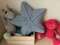 Star Pillow Crochet Knitting Star Poduszka Gwiazda - thumbnail 1
