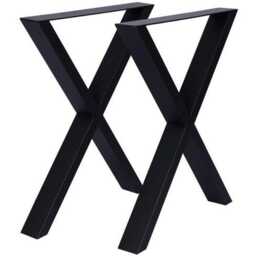 Solid Walnut Wood Dining Table, Steel Cross Legs, Industrial Chic, 240x110 cm - thumbnail 2