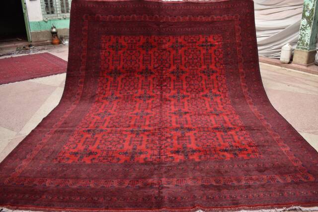 13.0 X 10.0 Ft, Beautiful Handmade Afghan Turkoman Oriental Rug 10X13 Turkmen Khal Mohammadi Area Carpet, Large Rug - image 1