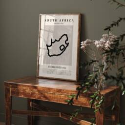 Abstract South Africa Map Vintage Wall Art Print Picasso + Matisse Inspired Travel Poster - thumbnail 3