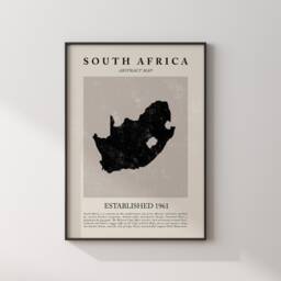 Abstract South Africa Map Vintage Wall Art Print Picasso + Matisse Inspired Travel Poster - thumbnail 2