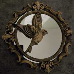 Gothic Bird Wall Mirror 19cm Frame Baroque Style - thumbnail 3