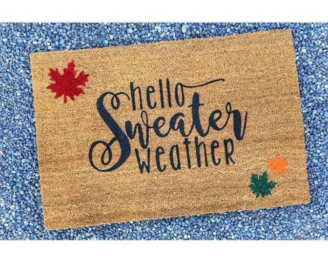 Hello Sweater Weather - Doormat Fall Autumn Vibes Front Porch - image 1