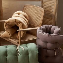 Linen Floor Cushion, Sofa Large Cushion, Sofa, Custom Bench Wabi Sabi, Daybed Tufted Cushion - thumbnail 4