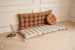 Linen Floor Cushion, Sofa Large Cushion, Sofa, Custom Bench Wabi Sabi, Daybed Tufted Cushion