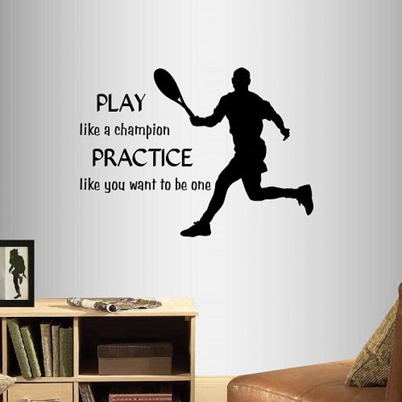In-Style Decals Wall Vinyl Decal Home Decor Sticker Play Like A Champion Practice You Want Be One Quote Tennis Player Sports Design 352 - image 1