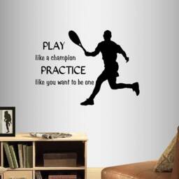 In-Style Decals Wall Vinyl Decal Home Decor Sticker Play Like A Champion Practice You Want Be One Quote Tennis Player Sports Design 352 - thumbnail 1