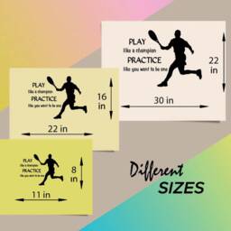 In-Style Decals Wall Vinyl Decal Home Decor Sticker Play Like A Champion Practice You Want Be One Quote Tennis Player Sports Design 352 - thumbnail 2