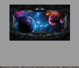 Spaceship Cockpit Outer Space View From Window Wall Self Adhesive Sticker Decal Print Graphic Design Poster 1M/1.5M Wide