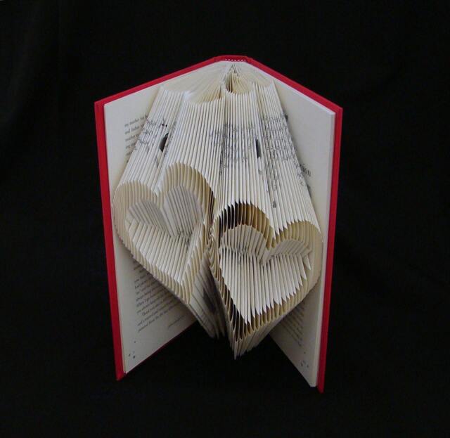Double Heart ... Logos & Emblems Folded-Book Art Sculpture - image 1