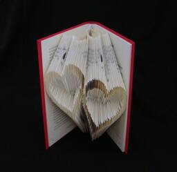 Double Heart ... Logos & Emblems Folded-Book Art Sculpture - thumbnail 1