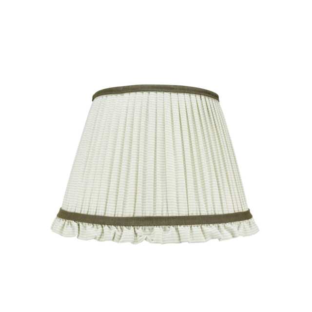 Green Striped Lampshade With Frill - image 1