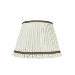 Green Striped Lampshade With Frill - thumbnail 1