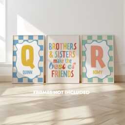 Set Of 3, Brother & Sister Print, Sibling Quote, Twins, Kids Affirmations, Positive Poster, Playroom Wall Art, Best Friends, Family - thumbnail 2