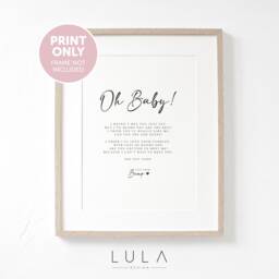 Oh Baby From Bump Poem A4 Or A5 Print, Family, Pregnancy Announcement, Reveal, Bump, Auntie, Uncle, Grandparent, Friend - thumbnail 1
